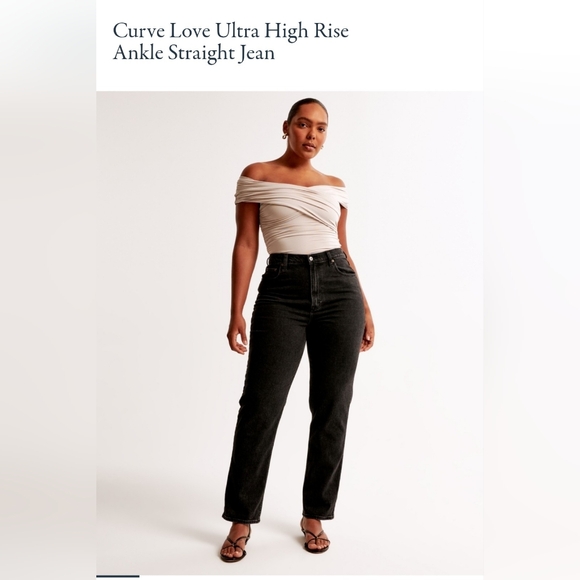 Abercrombie & Fitch Curve Love ultra high rise ankle straight jeans - Picture 1 of 5
